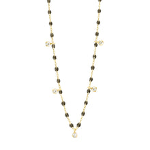 Gigi Clozeau - Collier quartz Gigi Suprême, or jaune, 5 diamants, 45 cm