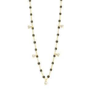 Gigi Clozeau - Collier quartz Gigi Suprême, or jaune, 5 diamants, 45 cm