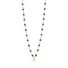 Gigi Clozeau - Collier quartz Gigi Suprême, or rose, 1 diamant, 42 cm