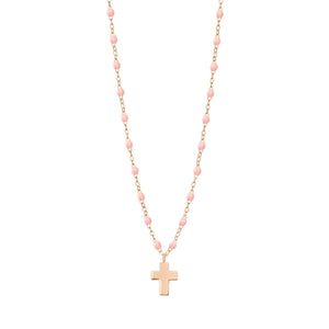 Gigi Clozeau - Collier rose bébé Croix Classique Gigi, or rose, 42 cm