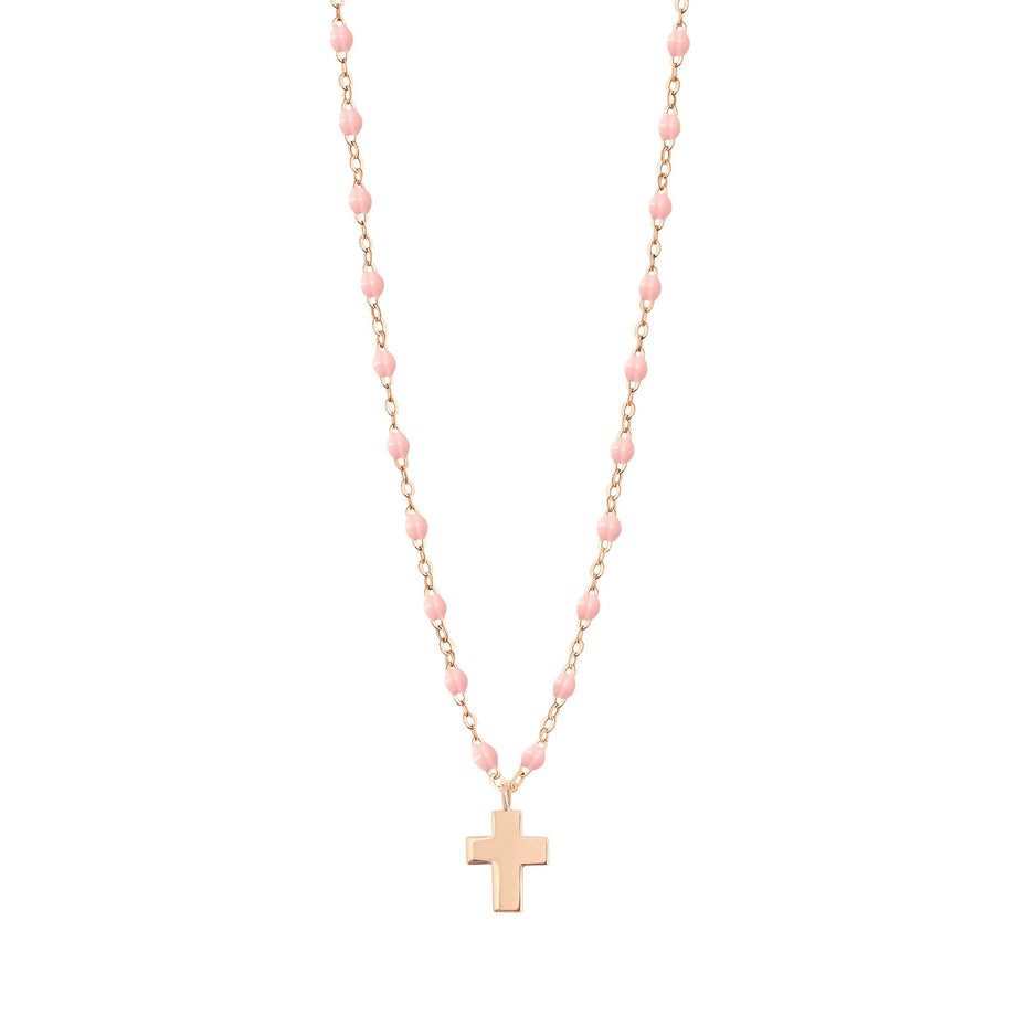 Gigi Clozeau - Collier rose bébé Croix Classique Gigi, or rose, 42 cm