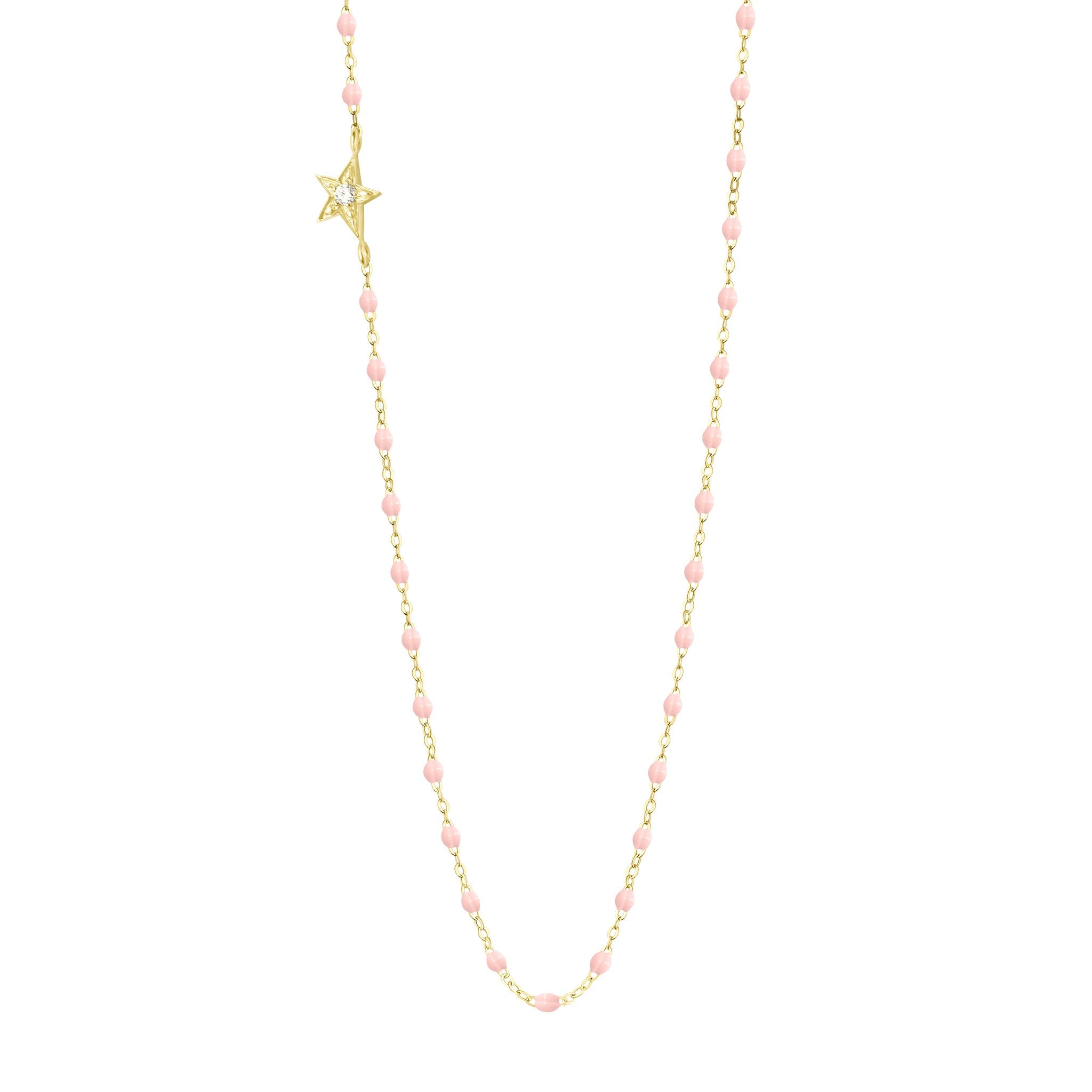 Gigi Clozeau - Collier rose bébé Etoile, diamant, or jaune, 42 cm