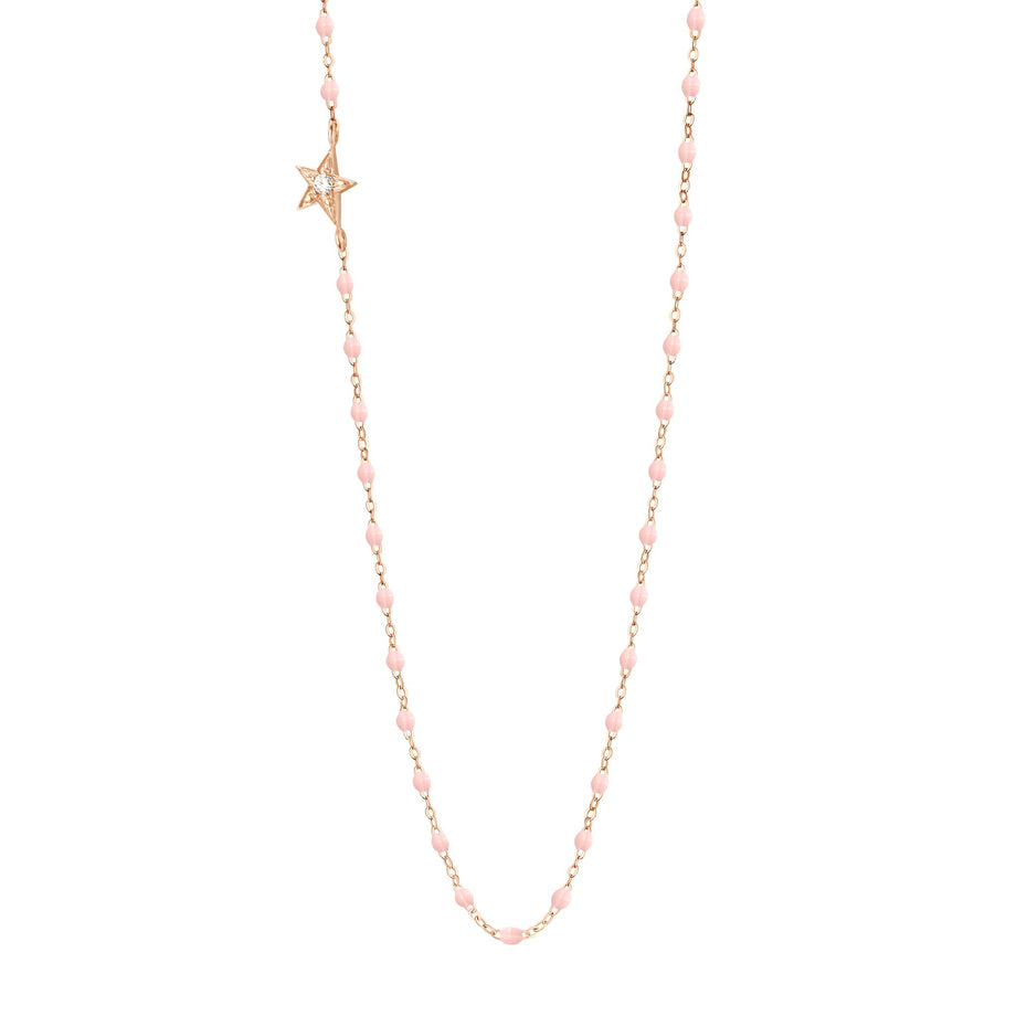 Gigi Clozeau - Collier rose bébé Etoile, diamant, or rose, 42 cm