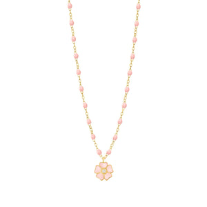 Gigi Clozeau - Collier rose bébé Fleur, diamant, or jaune, 42 cm