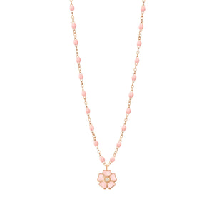 Gigi Clozeau - Collier rose bébé Fleur, diamant, or rose, 42 cm