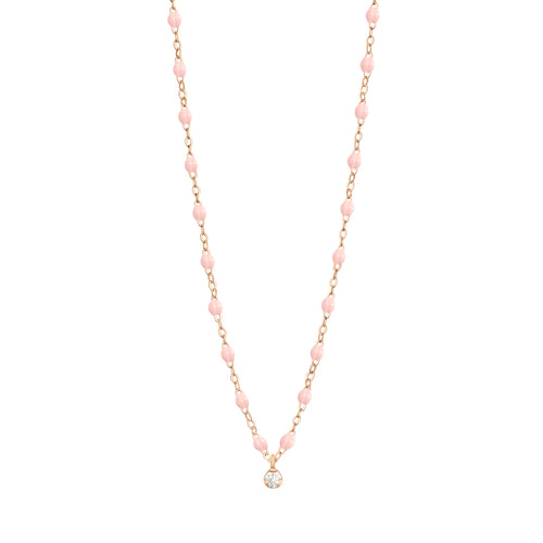 Gigi Clozeau - Collier rose bébé Gigi Suprême, or rose, 1 diamant, 42 cm