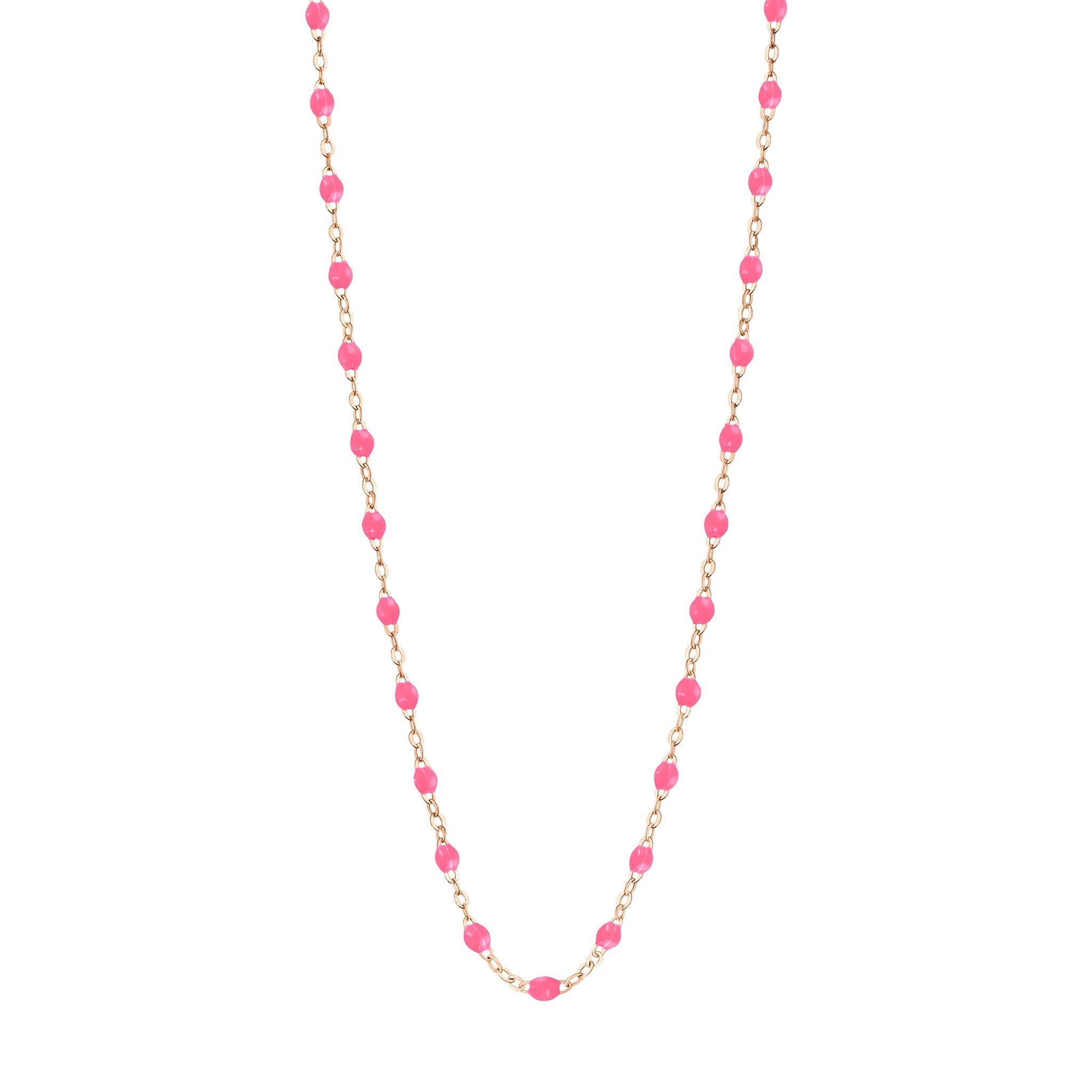 Gigi Clozeau - Collier rose fluo Classique Gigi, or rose, 42 cm