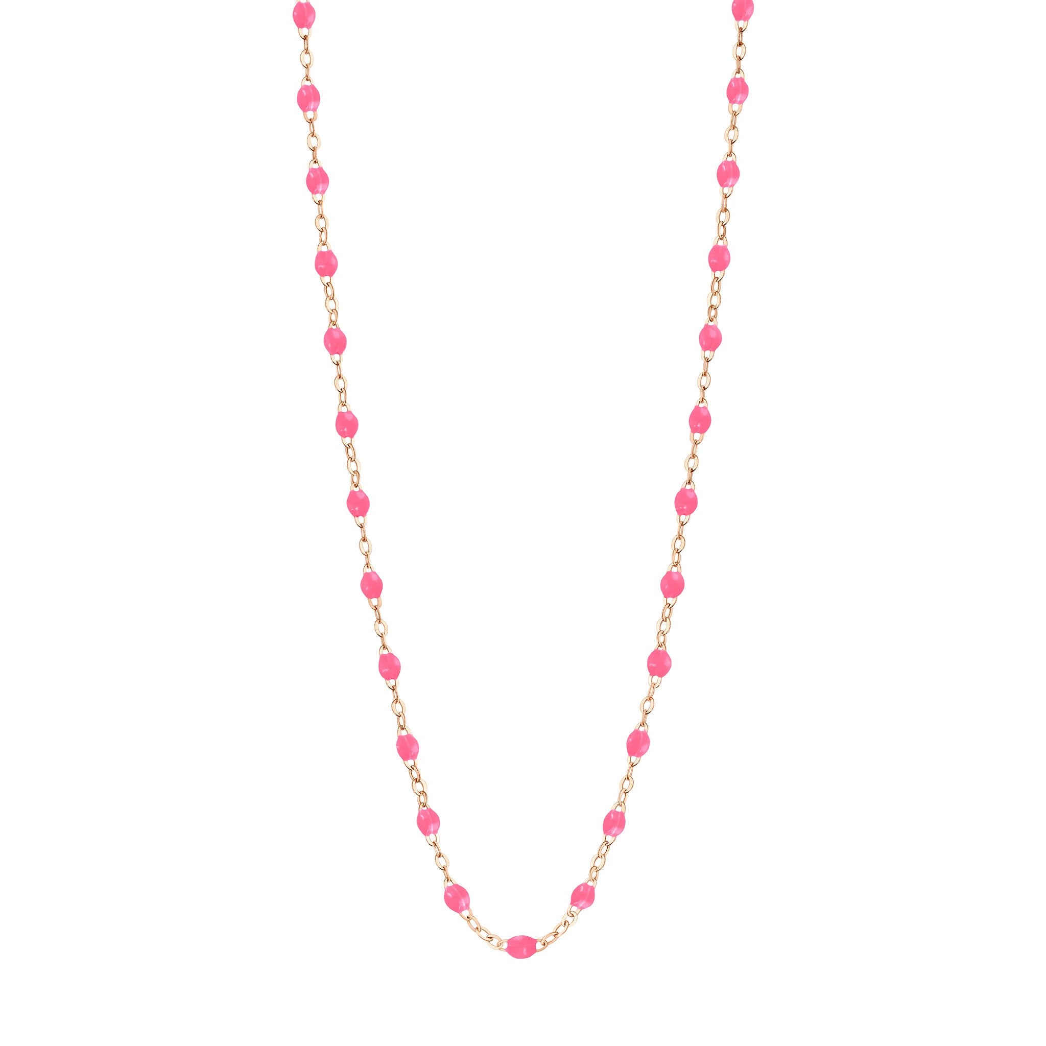 Gigi Clozeau - Collier rose fluo Classique Gigi, or rose, 45 cm