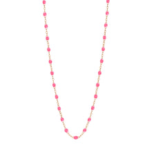 Gigi Clozeau - Collier rose fluo Classique Gigi, or rose, 45 cm