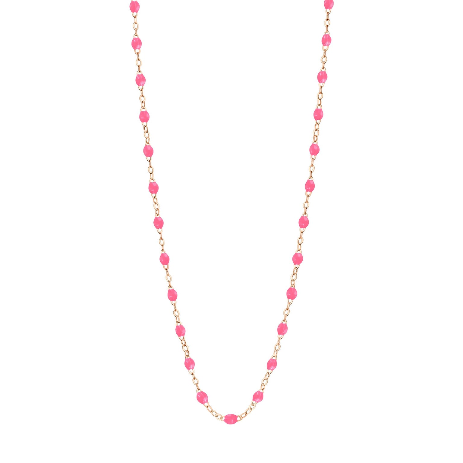 Gigi Clozeau - Collier rose fluo Classique Gigi, or rose, 45 cm
