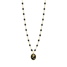 Gigi Clozeau - Collier Rose résine noire, or jaune, 42 cm