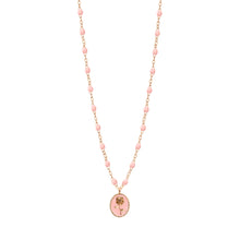 Gigi Clozeau - Collier Rose résine rose bébé, or rose, 42 cm