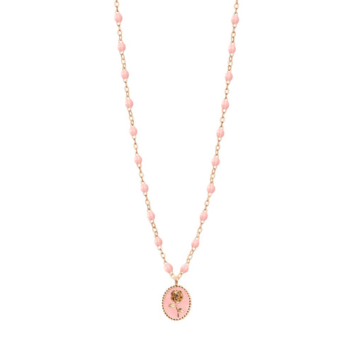 Gigi Clozeau - Collier Rose résine rose bébé, or rose, 42 cm