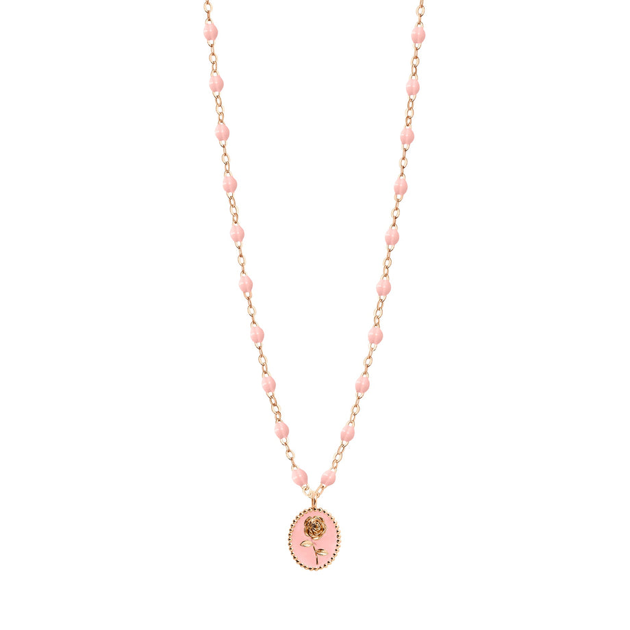 Gigi Clozeau - Collier Rose résine rose bébé, or rose, 42 cm