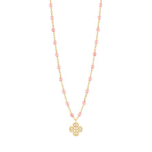 Gigi Clozeau - Collier rosée Lucky Trèfle, diamants, or jaune, 42 cm