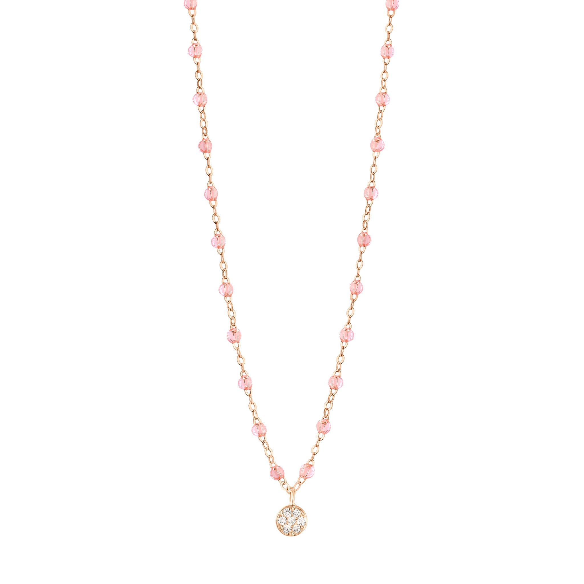 Gigi Clozeau - Collier rosée Puce diamants, or rose, 42 cm