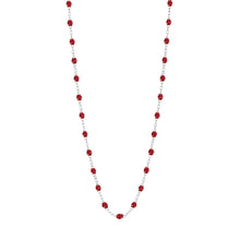 Gigi Clozeau - Collier rouge Classique Gigi, or blanc, 42 cm