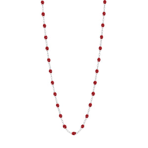 Gigi Clozeau - Collier rouge Classique Gigi, or blanc, 42 cm