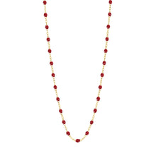 Gigi Clozeau - Collier rouge Classique Gigi, or jaune, 42 cm