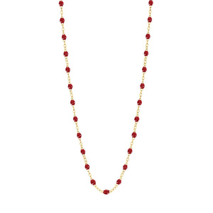 Gigi Clozeau - Collier rouge Classique Gigi, or jaune, 42 cm