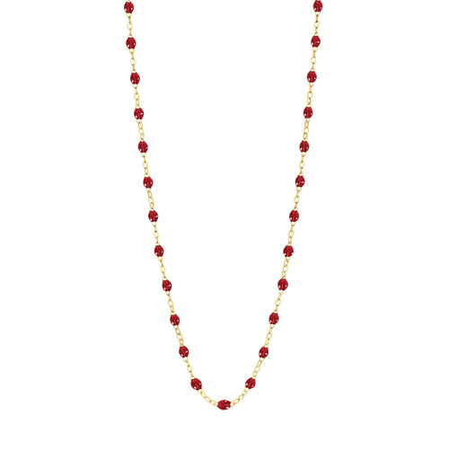 Gigi Clozeau - Collier rouge Classique Gigi, or jaune, 50 cm