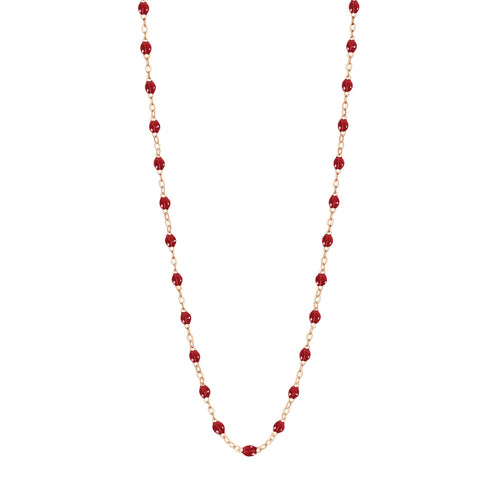 Gigi Clozeau - Collier rouge Classique Gigi, or rose, 42 cm