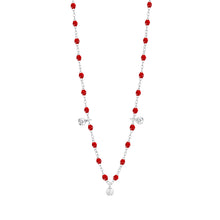 Gigi Clozeau - Collier rubis Gigi Suprême, or blanc, 3 diamants, 45 cm