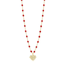 Gigi Clozeau - Collier rubis In Love, diamants, or jaune, 42 cm