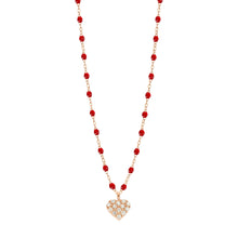 Gigi Clozeau - Collier rubis In Love, diamants, or rose, 42 cm