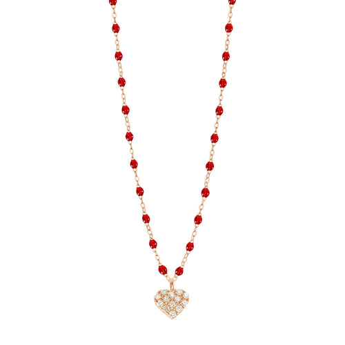 Gigi Clozeau - Collier rubis In Love, diamants, or rose, 42 cm
