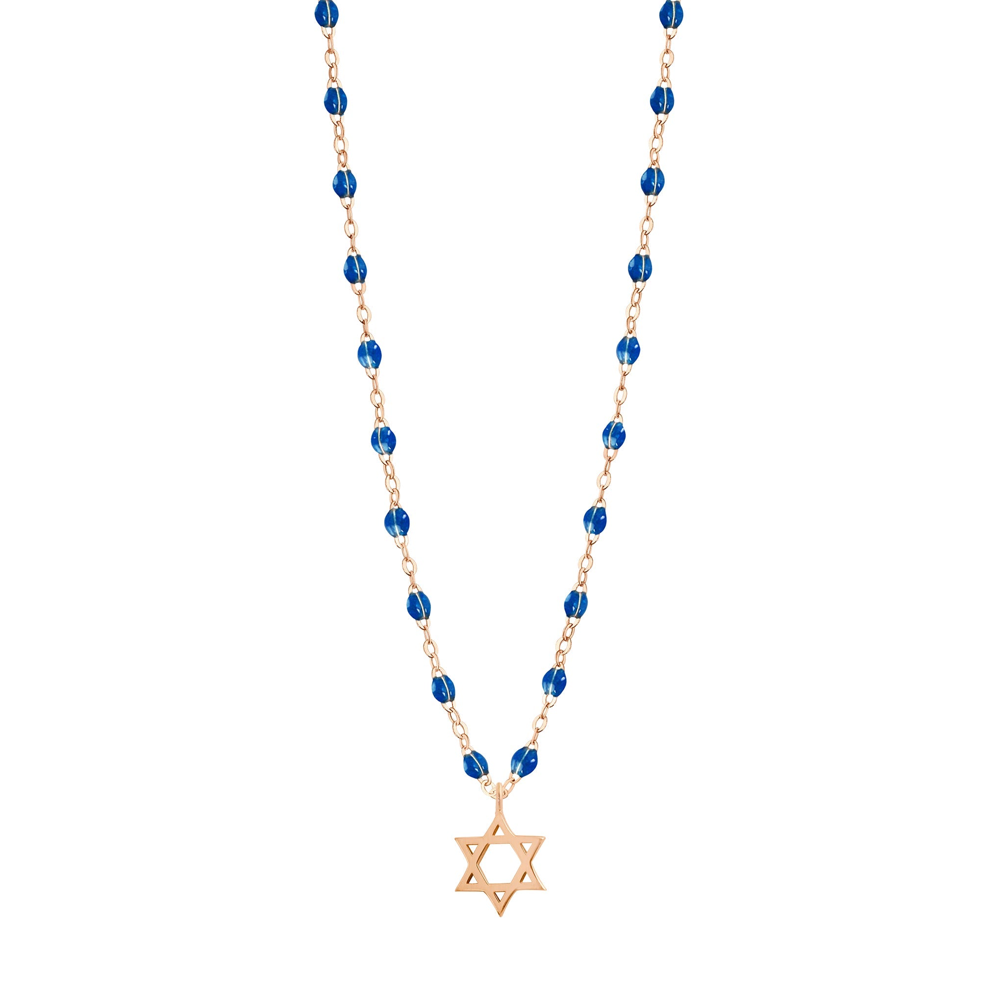 Gigi Clozeau - Collier saphir Etoile de David, or rose, 42 cm