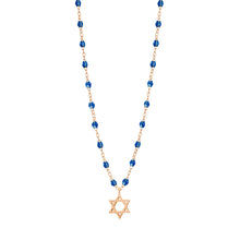 Gigi Clozeau - Collier saphir Etoile de David, or rose, 42 cm