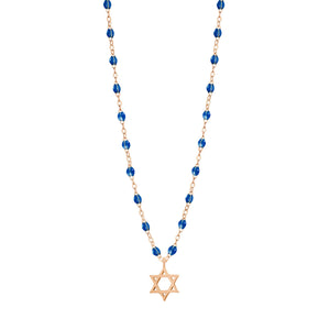 Gigi Clozeau - Collier saphir Etoile de David, or rose, 42 cm