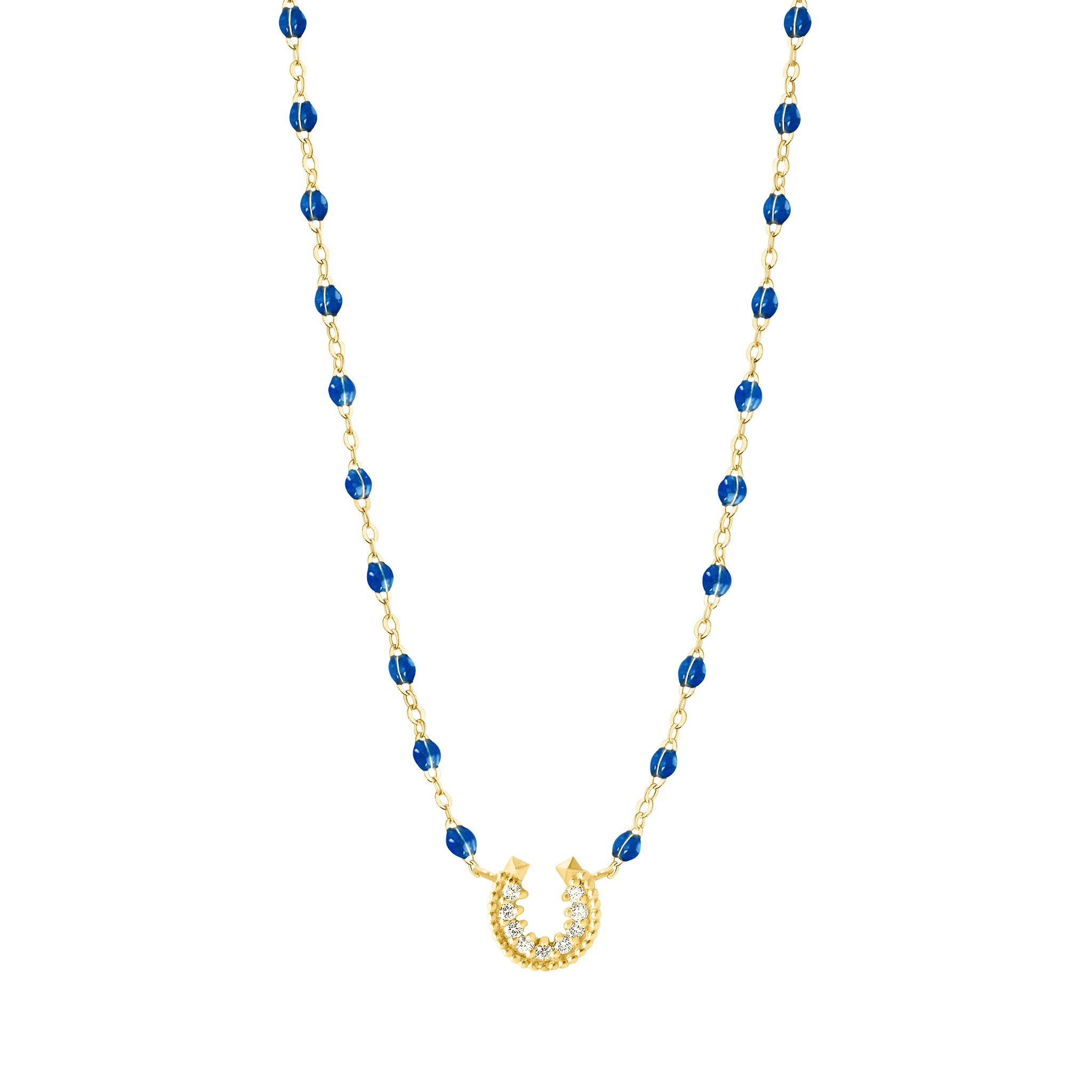 Gigi Clozeau - Collier saphir Fer à cheval, diamants, or jaune, 42 cm