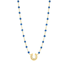 Gigi Clozeau - Collier saphir Fer à cheval, diamants, or jaune, 42 cm