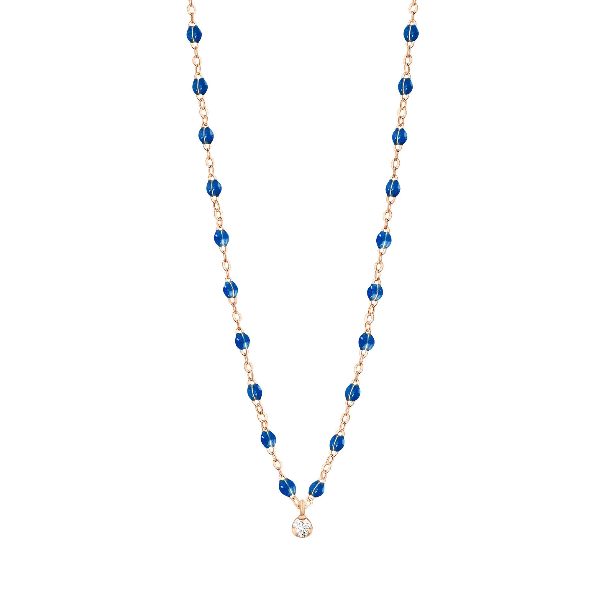Gigi Supreme Classic Diamond Necklace, Sapphire, Rose Gold, 42