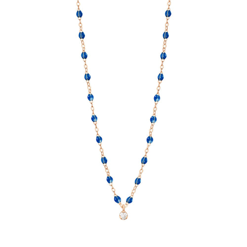 Gigi Clozeau - Collier saphir Gigi Suprême, or rose, 1 diamant, 42 cm