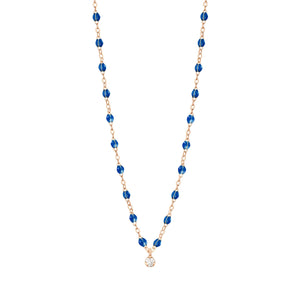 Gigi Clozeau - Collier saphir Gigi Suprême, or rose, 1 diamant, 42 cm