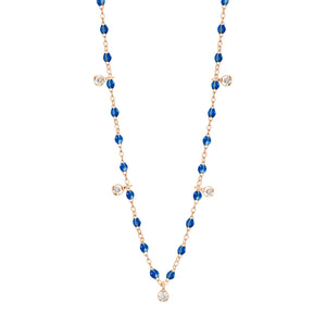 Gigi Clozeau - Collier saphir Gigi Suprême, or rose, 5 diamants, 45 cm