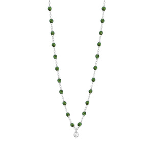 Gigi Clozeau - Collier scarabée Gigi Suprême, or blanc, 1 diamant, 42 cm