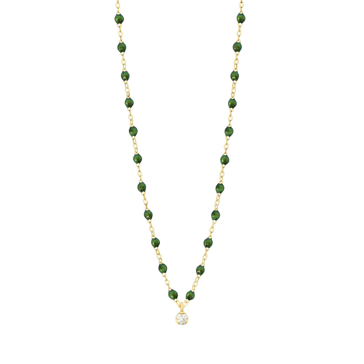 Collier scarabée Gigi Suprême, or jaune, 1 diamant, 42 cm