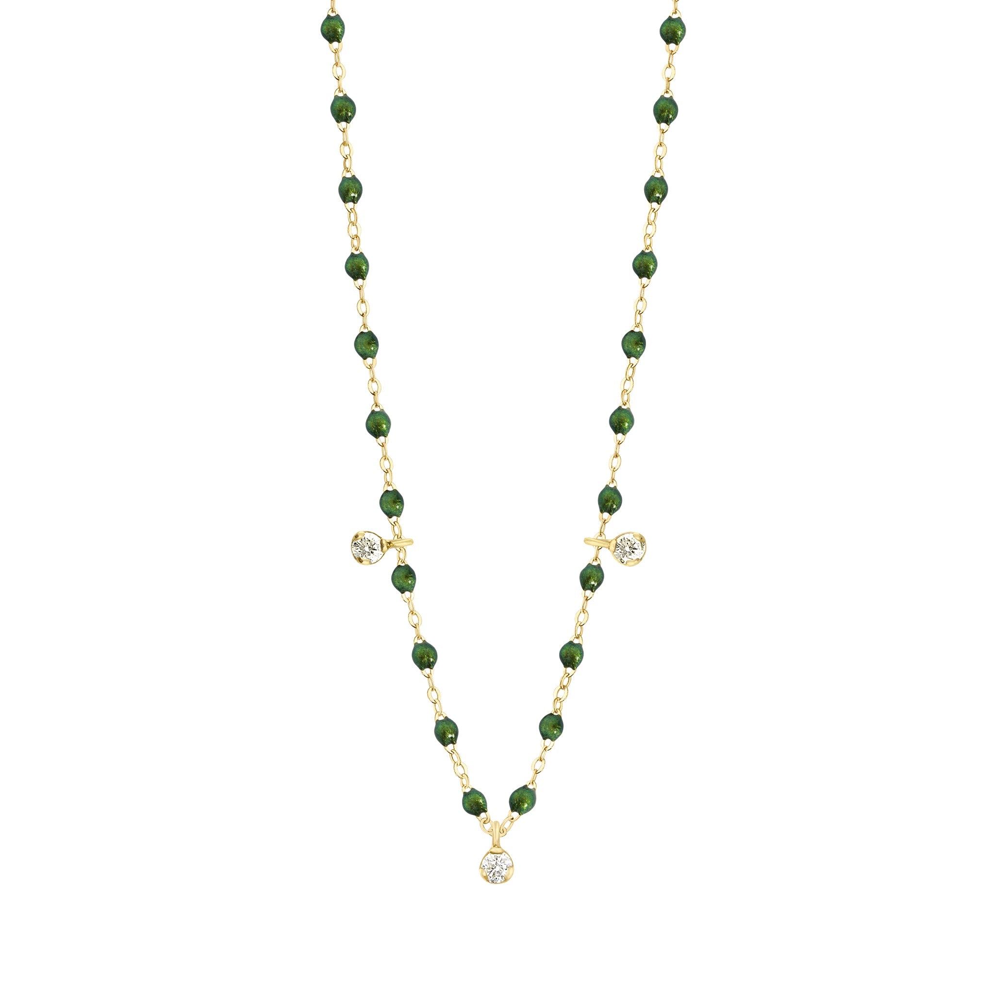 Gigi Clozeau - Collier scarabée Gigi Suprême, or jaune, 3 diamants, 45 cm