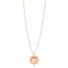 Gigi Clozeau - Collier Soleil blanc, or rose, 42 cm