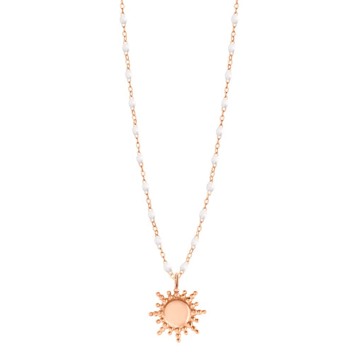 Gigi Clozeau - Collier Soleil blanc, or rose, 42 cm