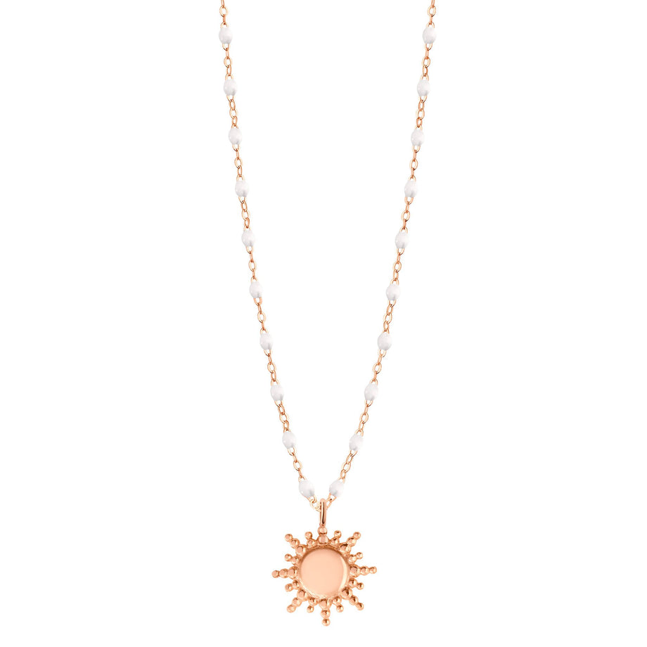 Gigi Clozeau - Collier Soleil blanc, or rose, 42 cm