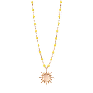 Gigi Clozeau - Collier Soleil citron, or rose, 42 cm