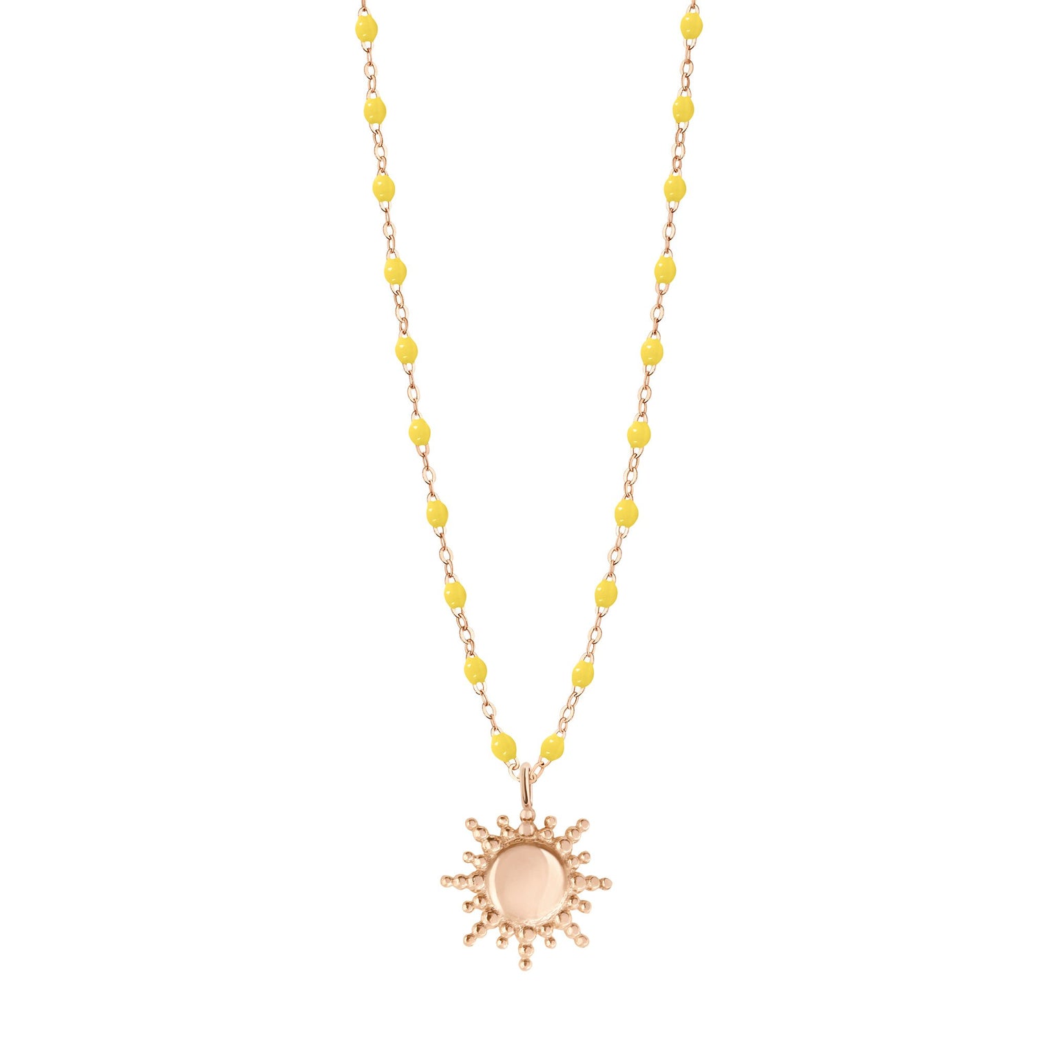 Gigi Clozeau - Collier Soleil citron, or rose, 42 cm