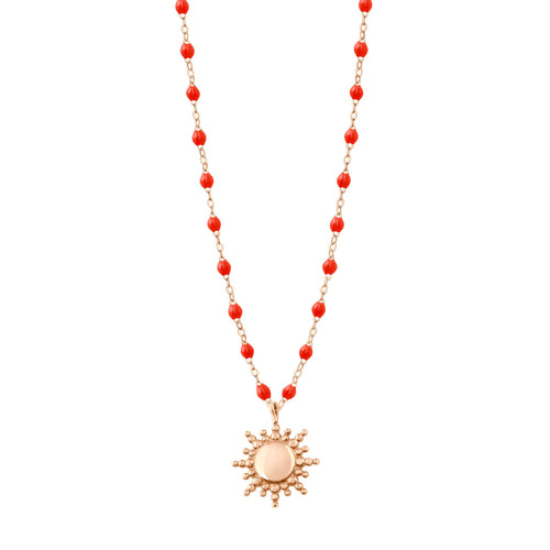 Gigi Clozeau - Collier Soleil corail, or rose, 42 cm