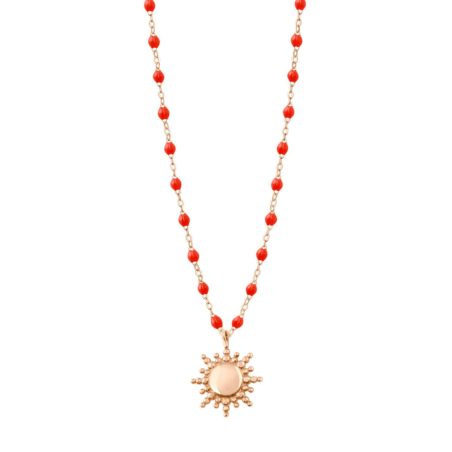 Gigi Clozeau - Collier Soleil corail, or rose, 42 cm