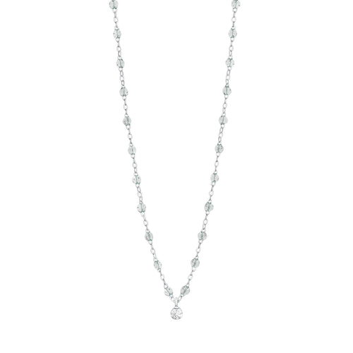 Gigi Clozeau - Collier sparkle Gigi Suprême, or blanc, 1 diamant, 42 cm